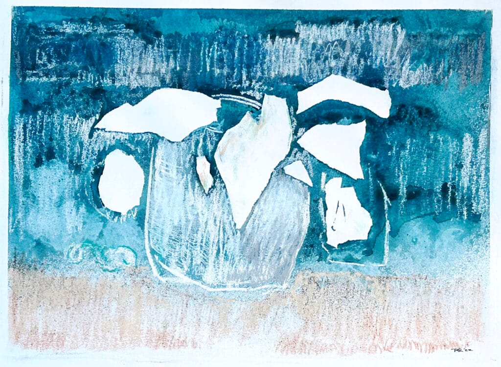 Untitled (#22-066 Flower with blue background)