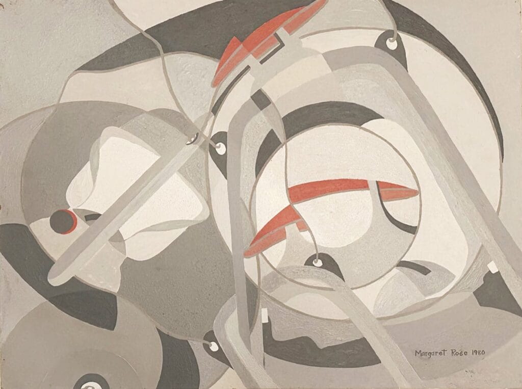 Abstract in Greys and Red