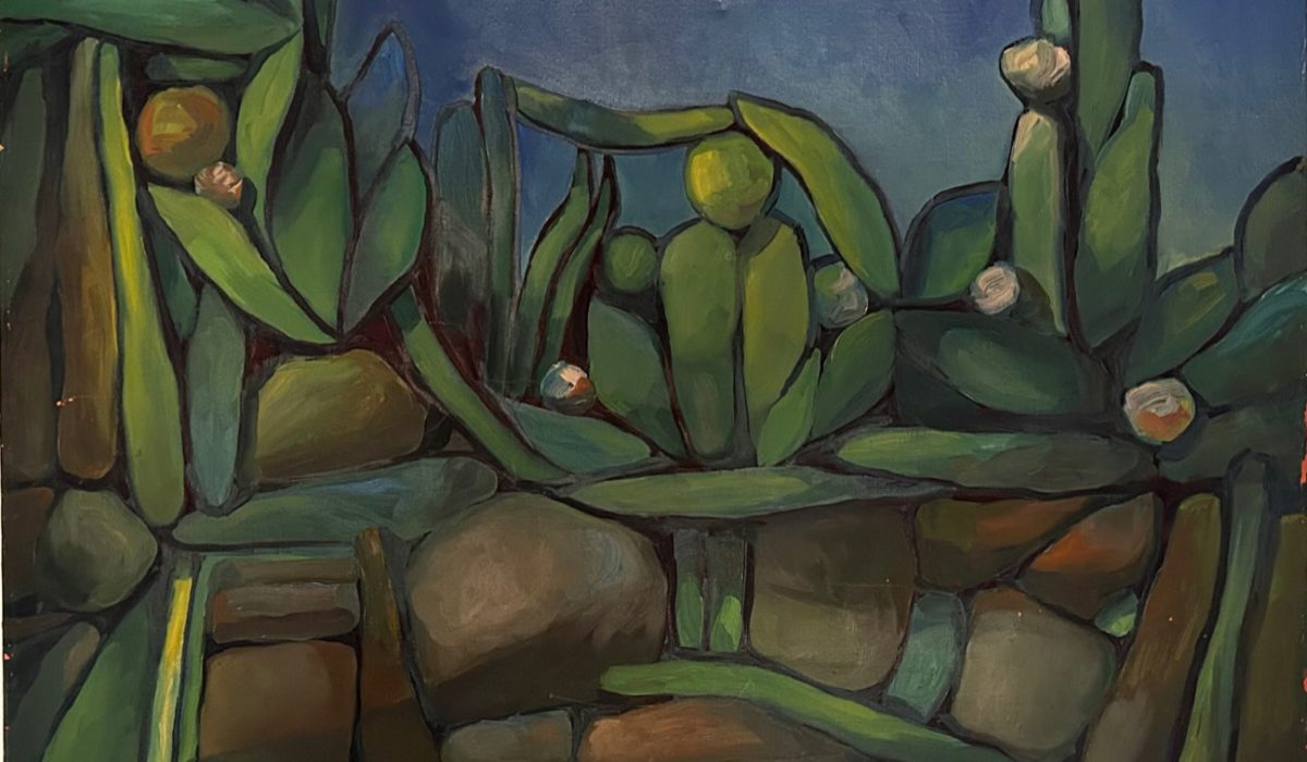 Anon, Evening Cactus 22x27.25in