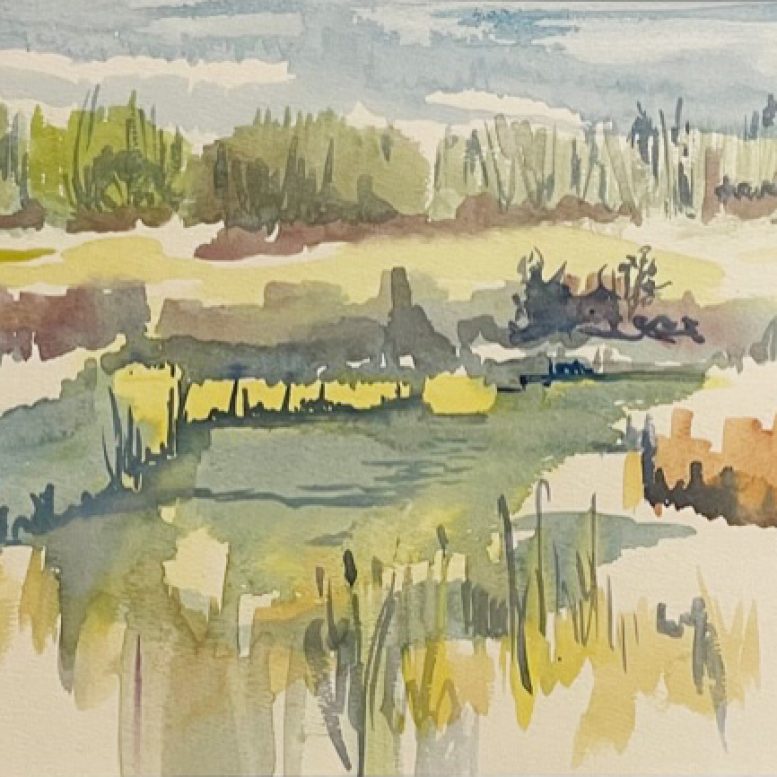 Hazel Berrea. Alberta Landscape. Watercolour. 1974.