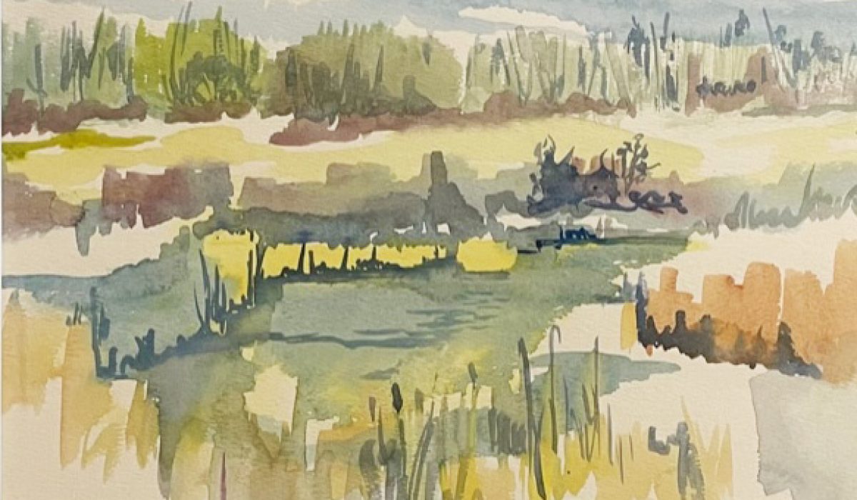 Hazel Berrea. Alberta Landscape. Watercolour. 1974.
