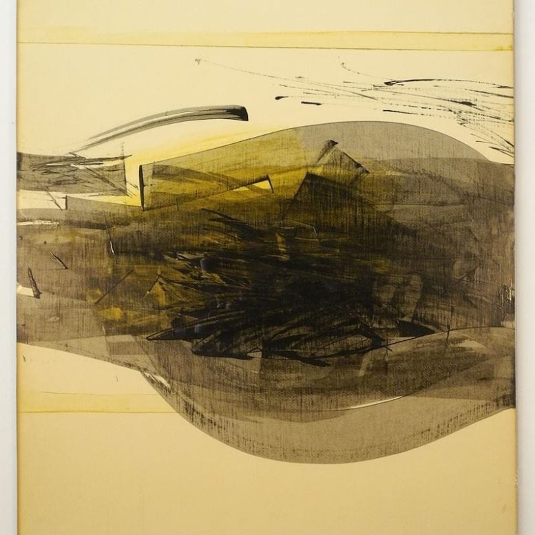 Donald Harvey. Yellow and Black. Mixed media on paper. 1966.
