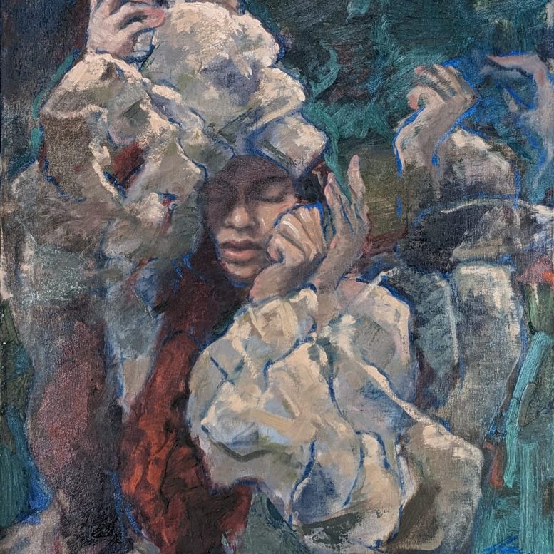 Amy J. Dyck. Larissa II (experiment with fracture). Oil on canvas. 2017.