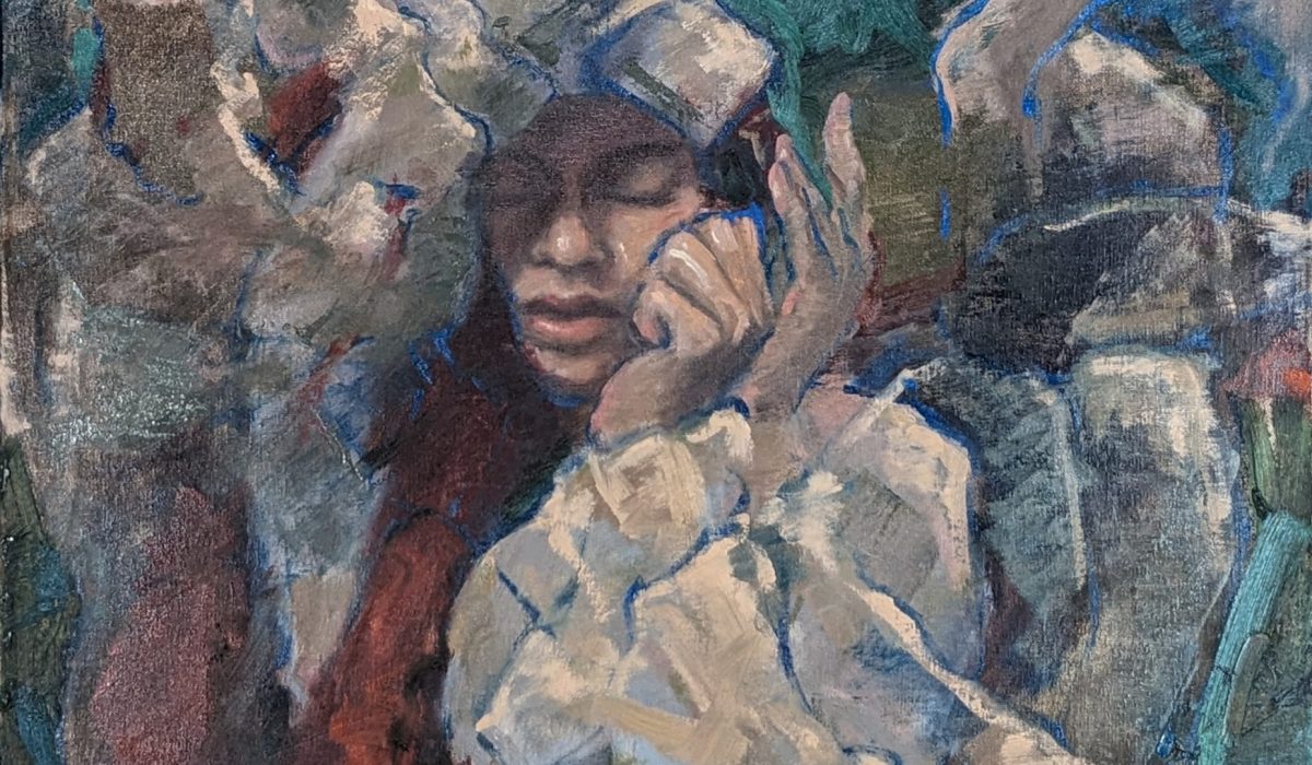 Amy J. Dyck. Larissa II (experiment with fracture). Oil on canvas. 2017.