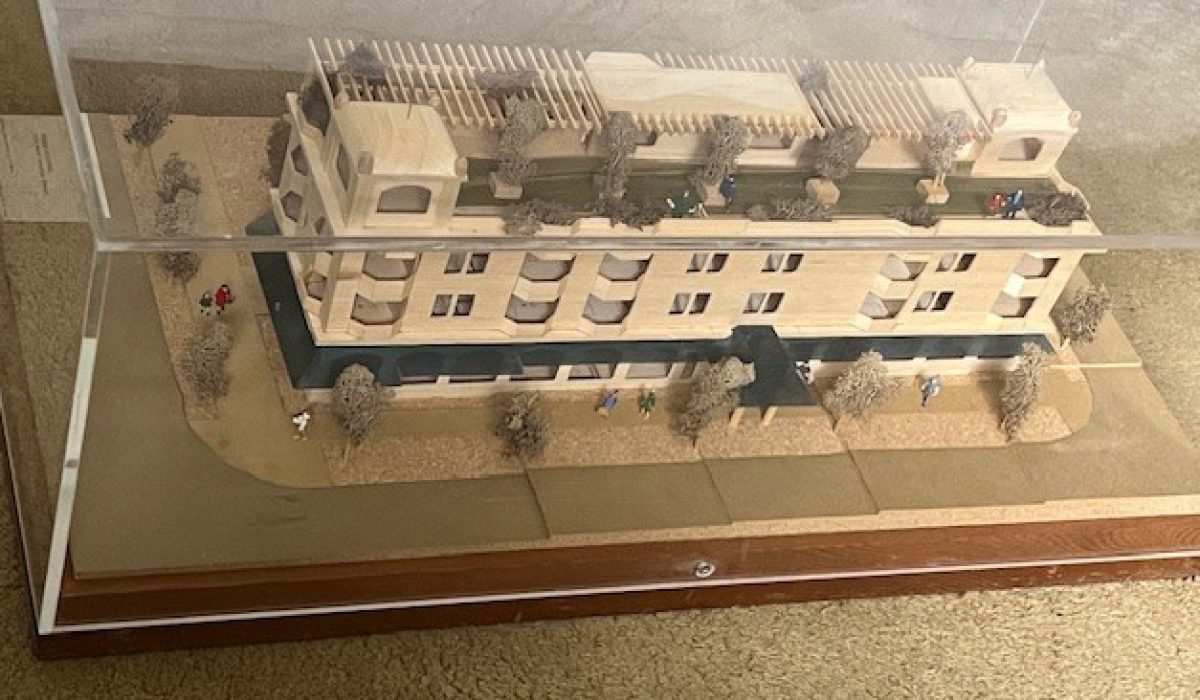 John Keith-King. Stuart Building, West Georgia Street, Vancouver, BC. Architectural model, balsa wood. 1974.