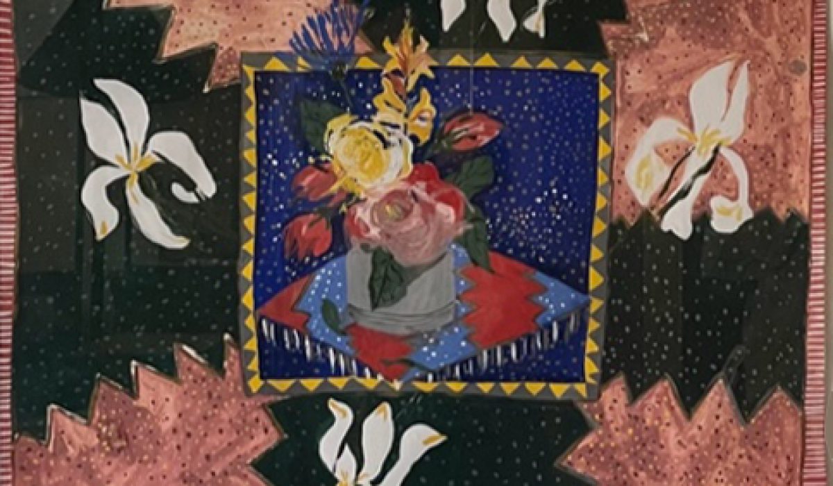 Roz Marshall. Untitled (Grey Vase with Roses). Acrylic. 1986.