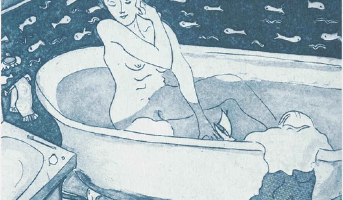 Toti Lewis. Mother's Bath. Etching, 4/30. 1981.