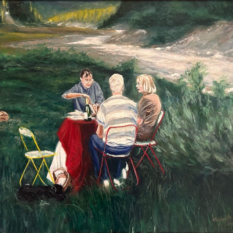 Bruce Woycik. Barkerville Friends. Oil on canvas. 1985.