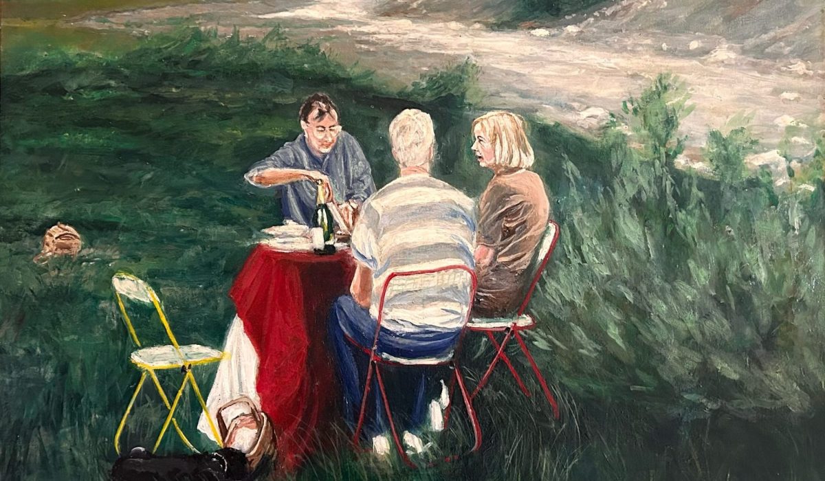 Bruce Woycik. Barkerville Friends. Oil on canvas. 1985.