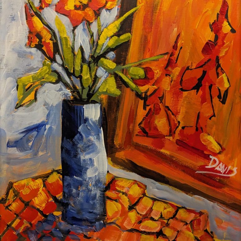 Gordon Davis. Dancing Flowers. Acrylic on board. No date.