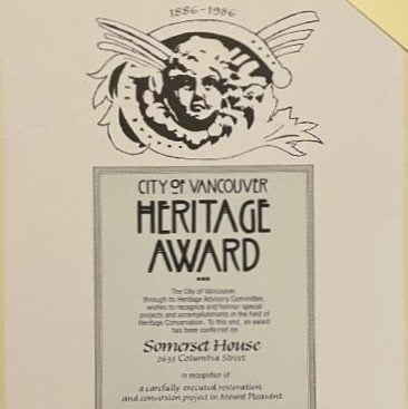 City of Vancouver Heritage Award